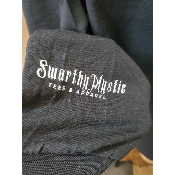 Swarthy Mystic Mens Black Regular Fit Long Sleeve Crew Neck Black Wealth Shirt - Picture 5 of 9